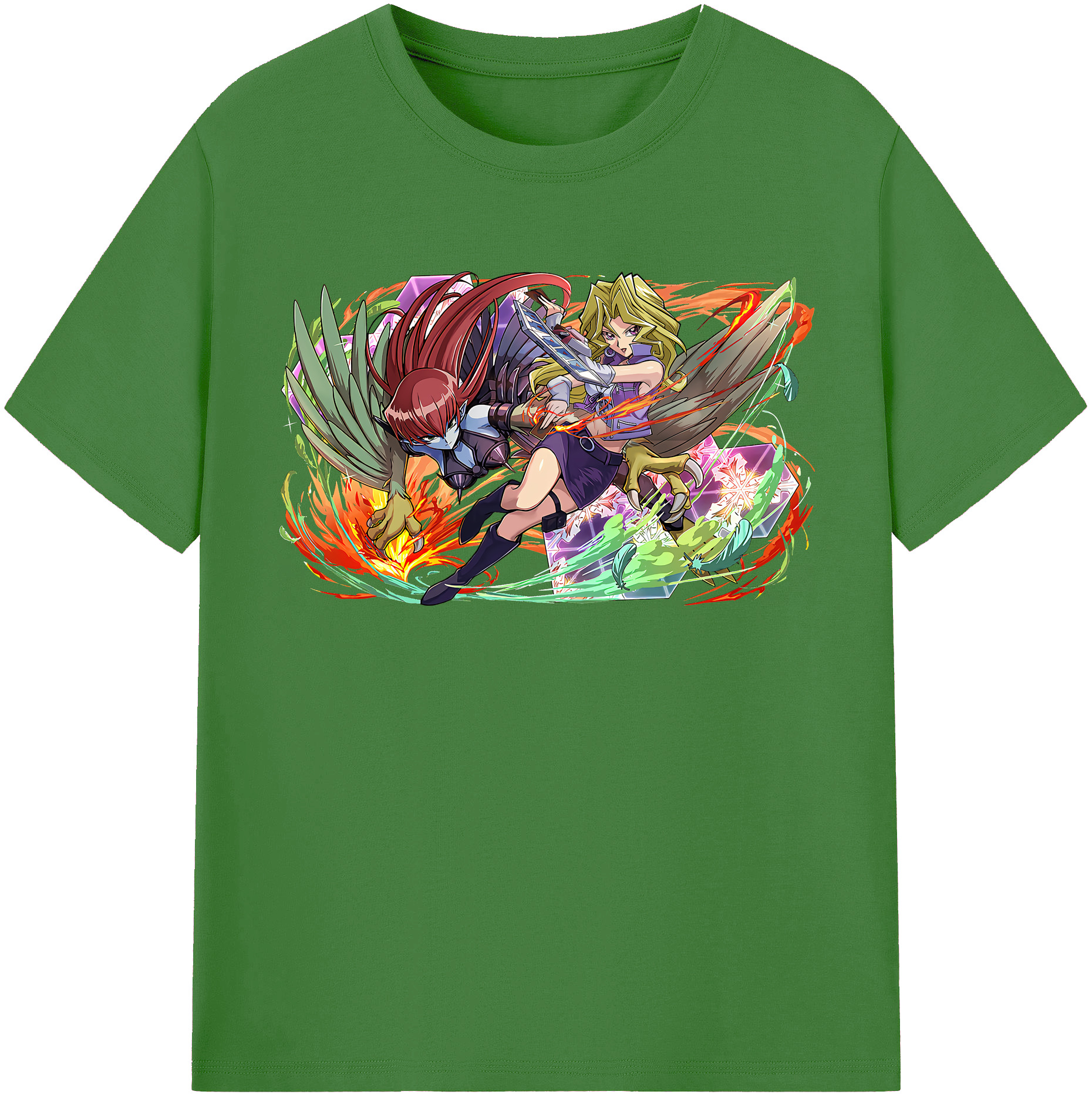 （画像用） 遊☆戯☆王 Yu-Gi-Oh! レディースカジュアルプリントTシャツ（綿100％）